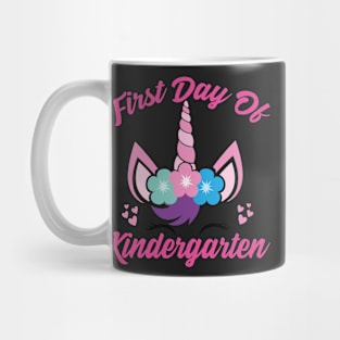 Unicorn With Pink Text | First Day of Kindergarten Mug